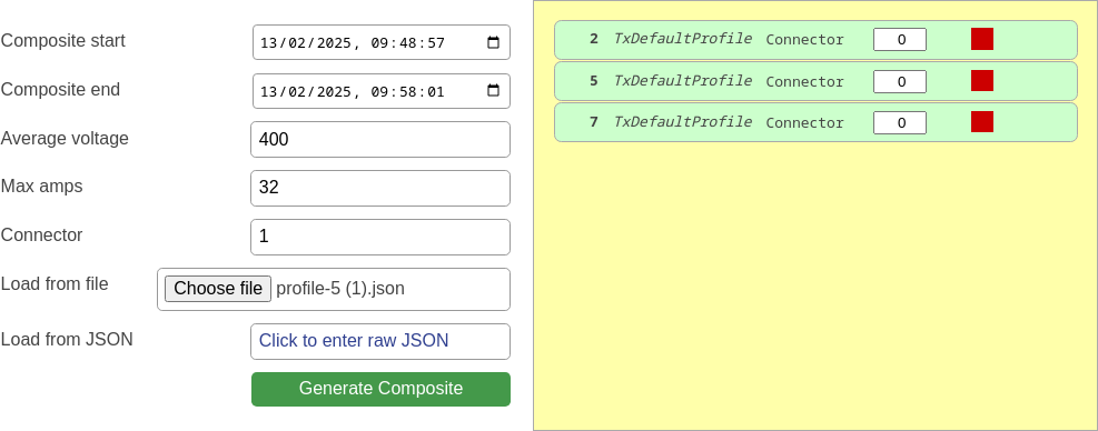 OCPP composite schedule builder