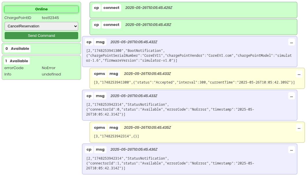 ocpp1.6 cpms live viewer